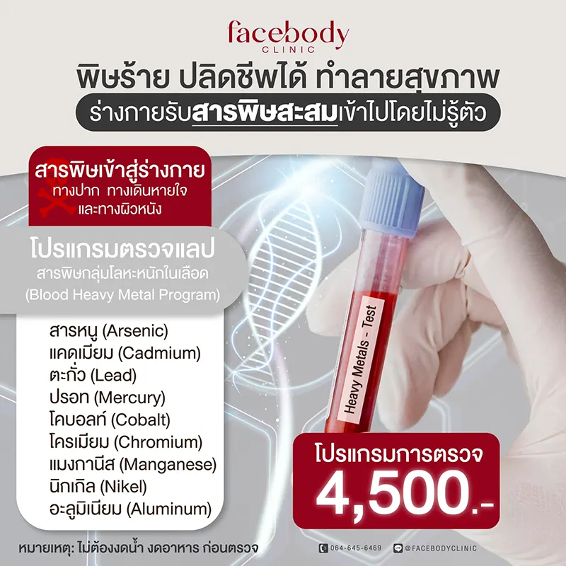 ตรวจโลหะหนักในเลือด โปรแกรมวิเคราะห์สุขภาพลึกจากภายใน